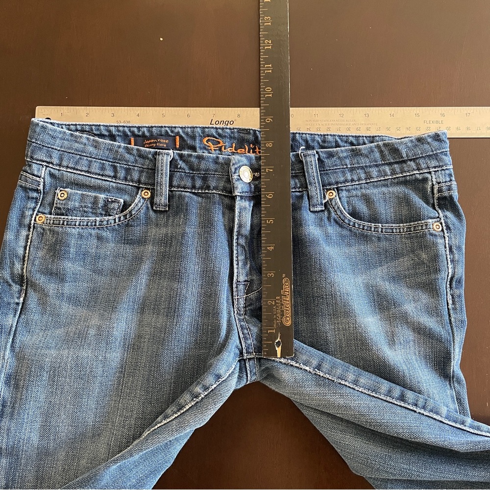 Anthropologie FIDELITY DENIM Japan Rose Skinny Flare Blue Water Sapphire Jean - Picture 8 of 13